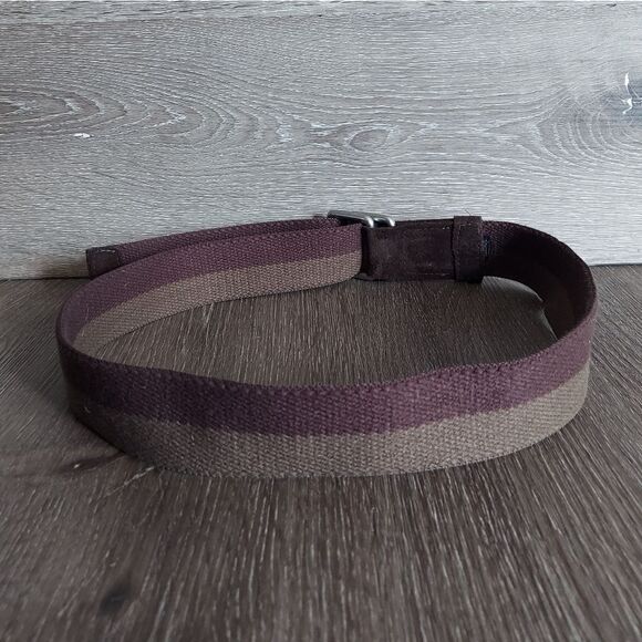 Banana Republic Two Tone Canvas Belt Solid Brass  41.5in Long - Picture 2 of 5